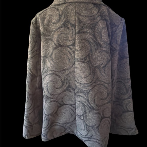 JM Collection Charcoal Swirl Pea Coat - Picture 3 of 8